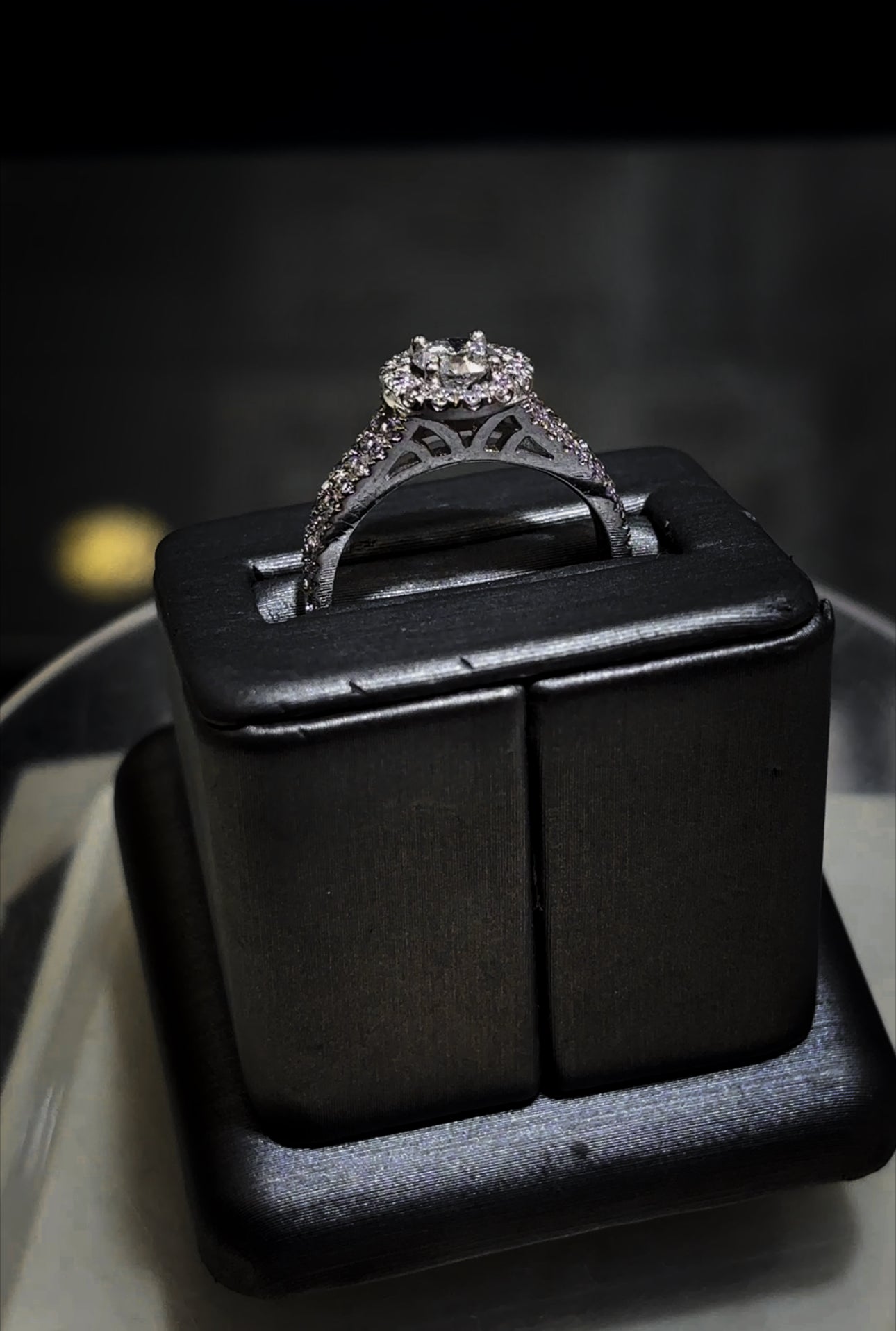 💍 “Luminous Legacy” – 14K White Gold Split Shank Halo Diamond Ring (Size 6¾, 2.5 DWT)