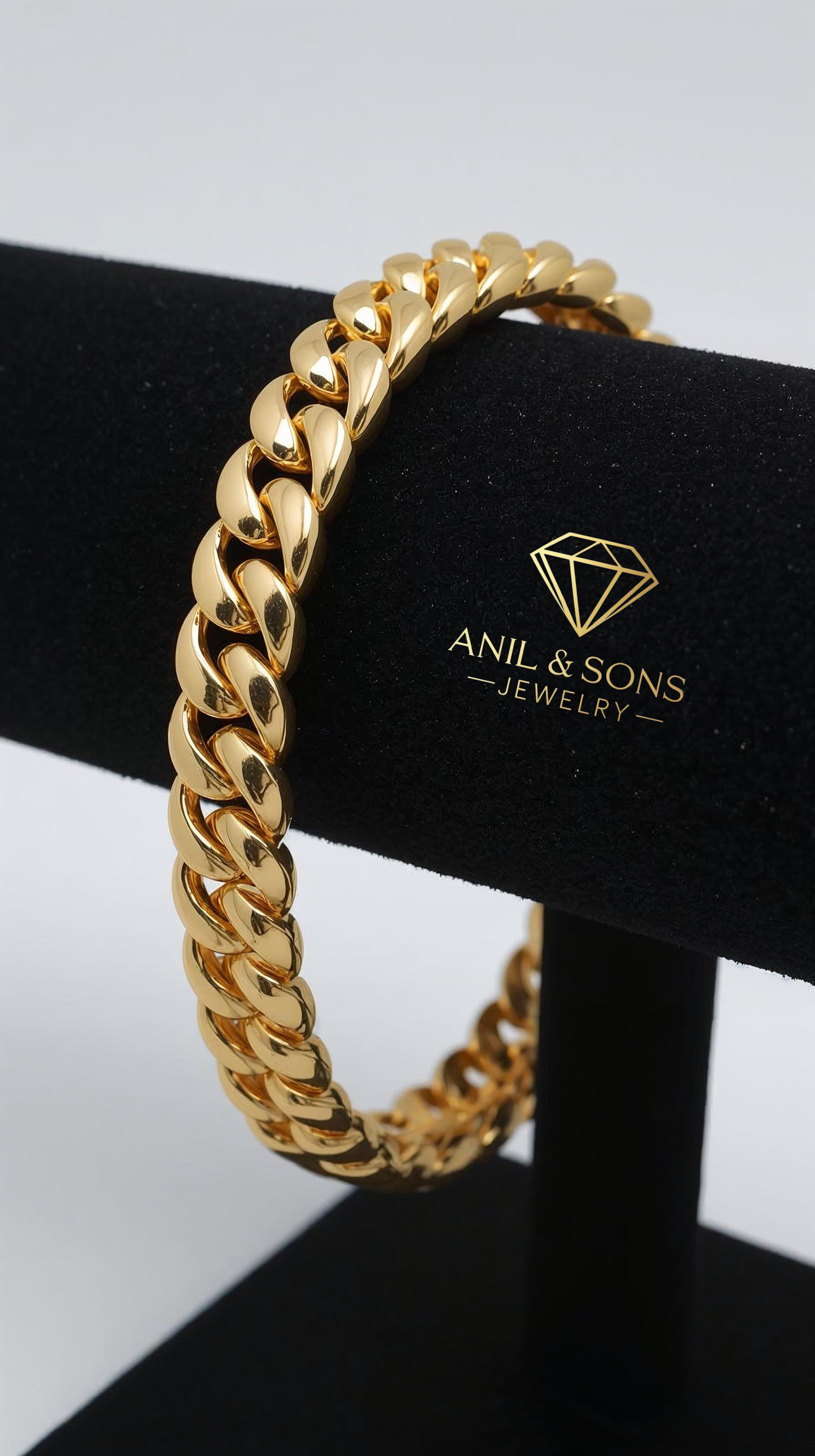 Gold Cuban Link Bracelet — 14K, 18K & 24K Solid Gold
